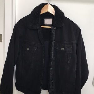 Black Denim Jacket “Sherpa Lined”